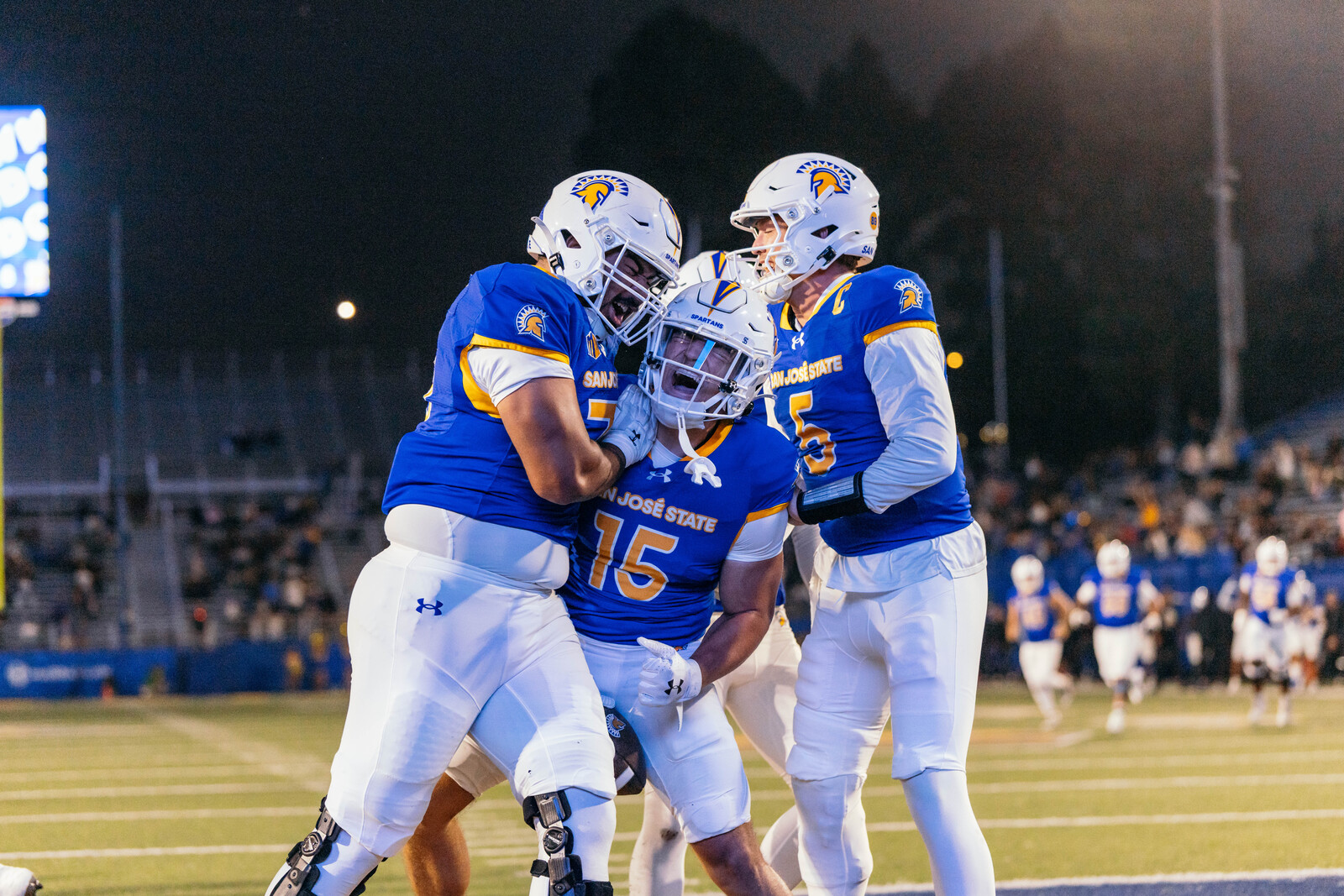 SJSU Football Players Celebrating