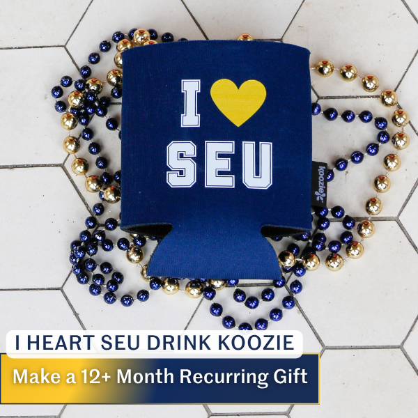 I heart SEU drink koozie