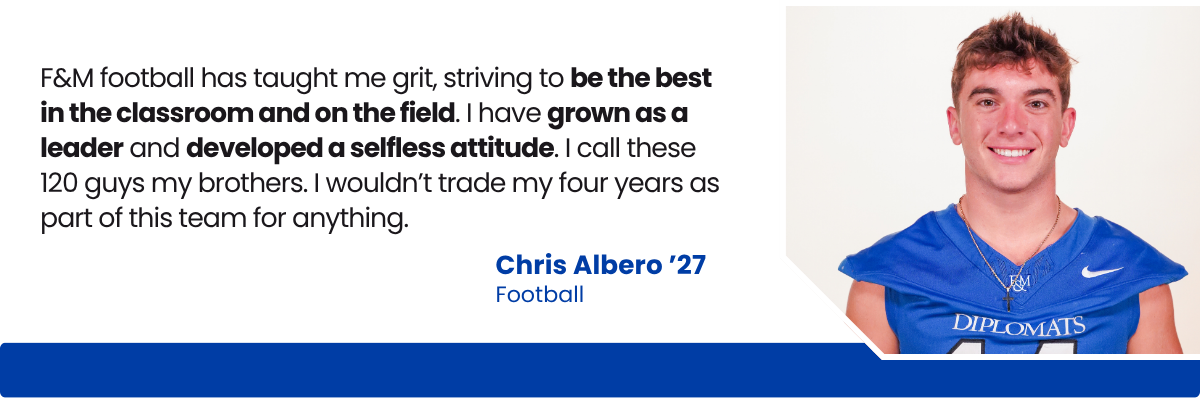 Quote from football player Chris Albero '27 Quote from football player Chris Albero '27
