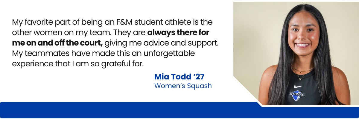 Quote from squash player Mia Todd '27